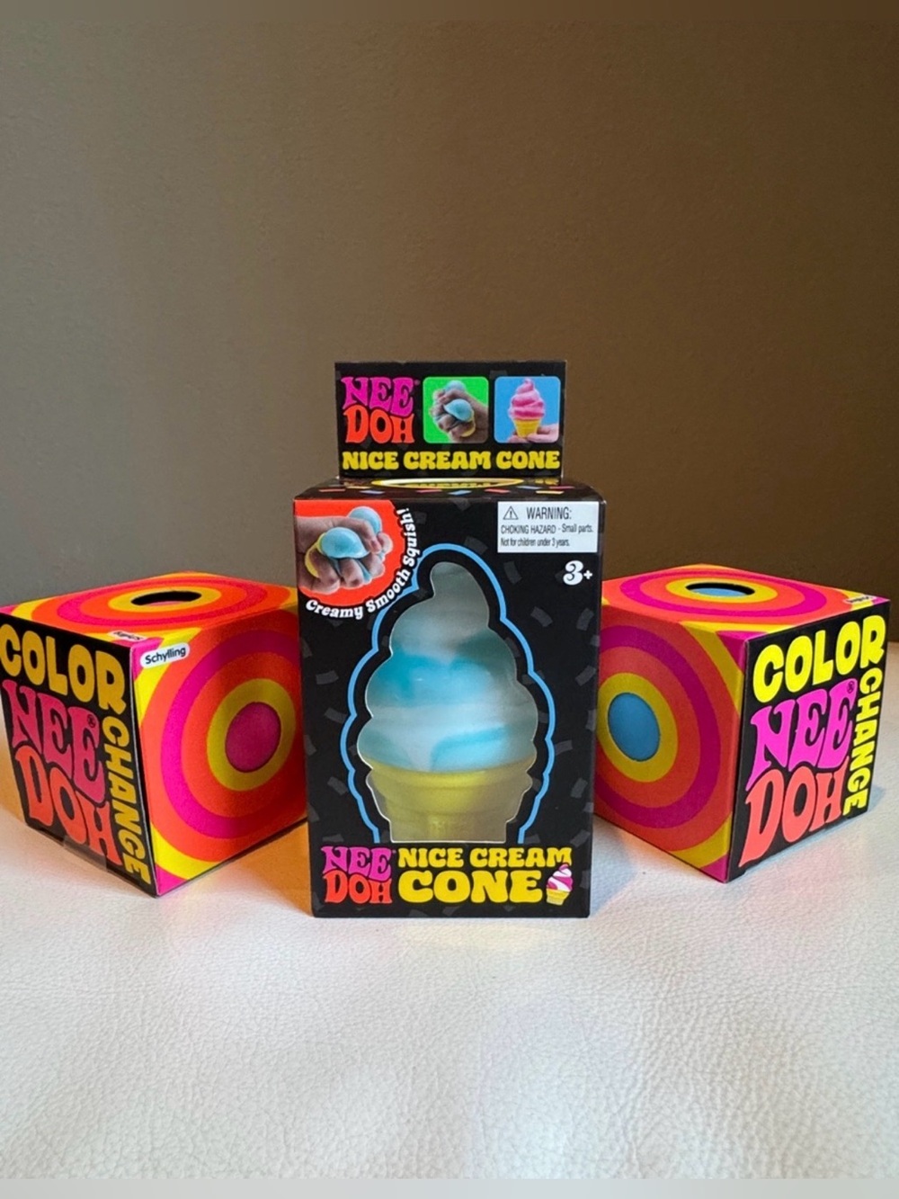 Needoh Nice Cream Cone Color Change Ball Squishy Squeezy Ice Cream SHIPS TODAY!